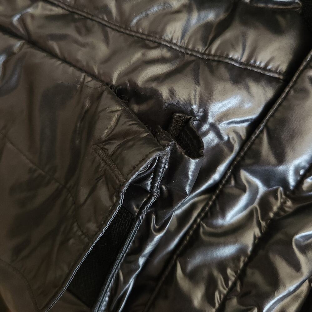 RALPH LAUREN RLX faux fur trim hooded black parka down puffer coat vest Size M - Picture 9 of 12